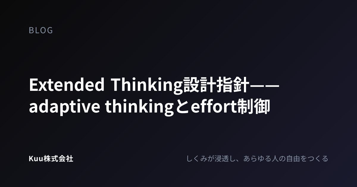 Extended Thinking設計指針——adaptive thinkingとeffort制御